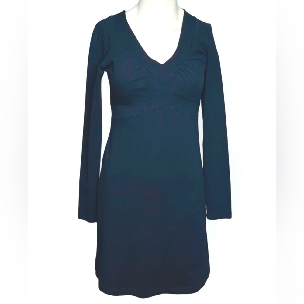 Athleta Hunter Green Long Sleeve Dress Size Medium Petite - Picture 1 of 8